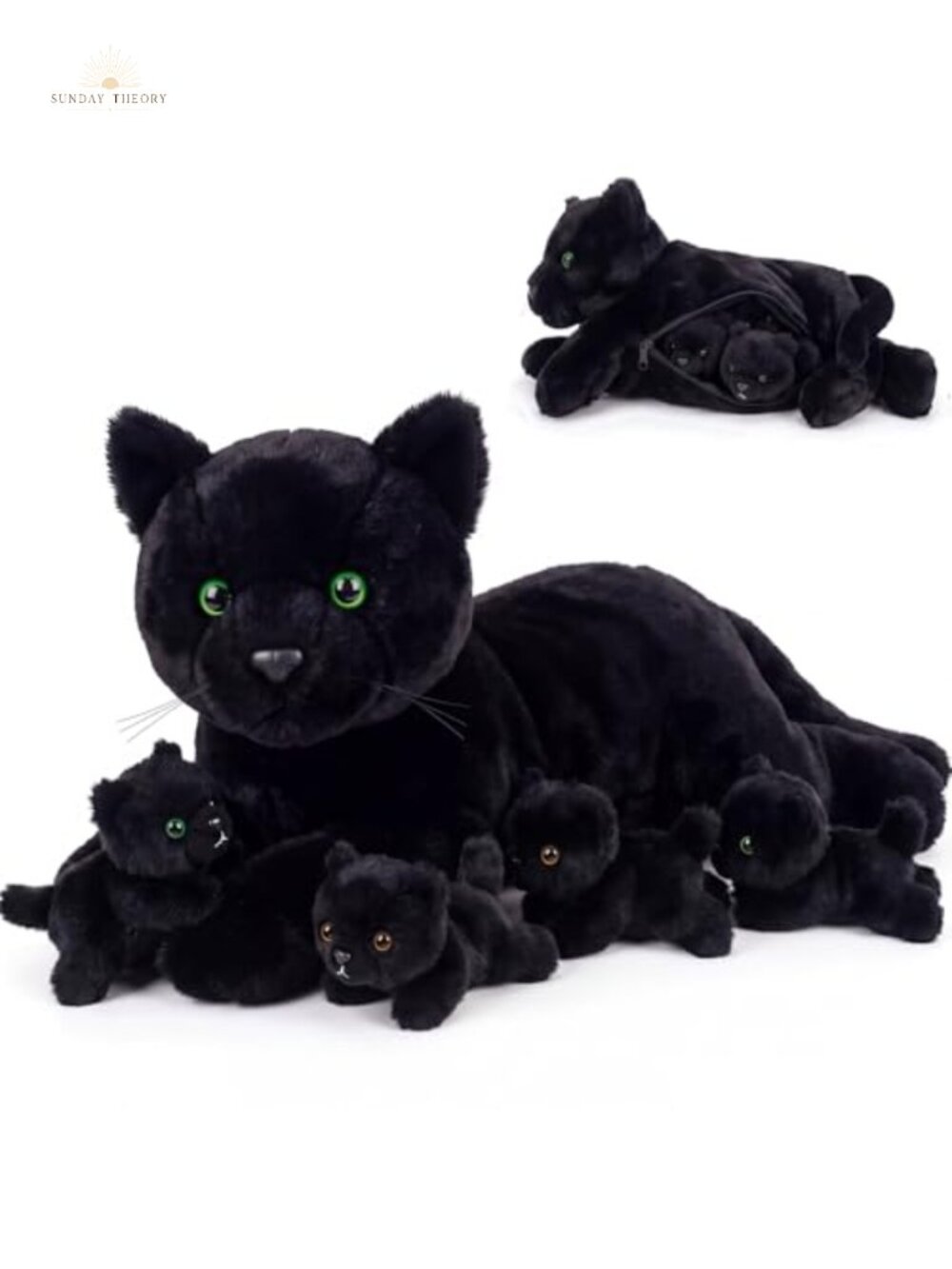 Plush Cat Stuffed Animal Set with Kittens Inside, 5 Piece Toy Set